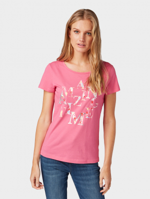 T-shirt basic front a, carmine pink, XXL