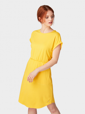 jersey mini dress, golden yellow, S