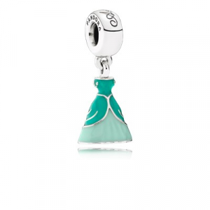 Disney Ariel dress silver dangle with green enamel