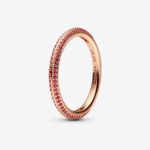14k Rose gold-plated ring with synthetic ruby