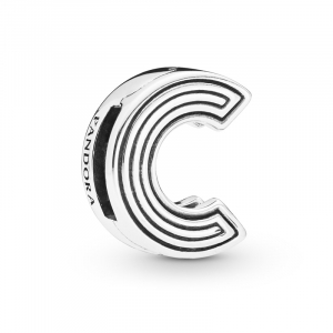 Pandora Reflexions letter C silver clip charm