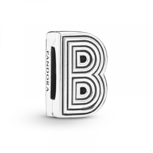 Pandora Reflexions letter B silver clip charm