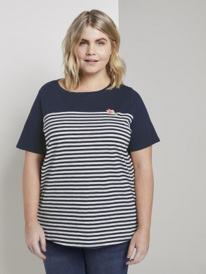 T-shirt with chest e, Real Navy Blue, 46