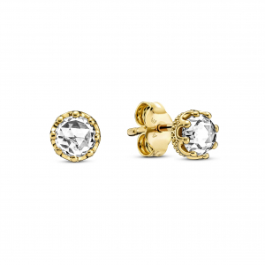 Crown Pandora Shine stud earrings with clear cubic zirconia