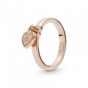 Heart padlock Pandora Rose ring