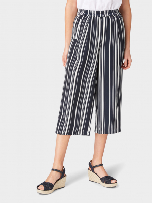 culotte, black vertical multi stripe, 36
