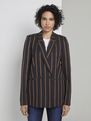 blazer mod, navy beige orange stripe, 36