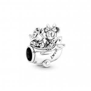 Disney Minnie and Mickey Mouse airplane sterling silver charm