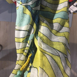 square printed, daylily yellow, OneSize
