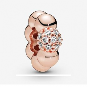 Pandora Rose spacer with clear cubic zirconia