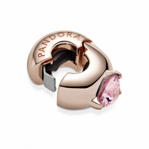 Pandora Rose clip with fairy tale pink crystal and silicone grip