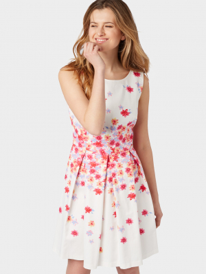 degradé flower dress, Whisper White, 36