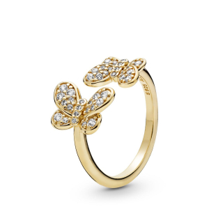 Butterfly Pandora Shine open ring with clear cubic zirconia