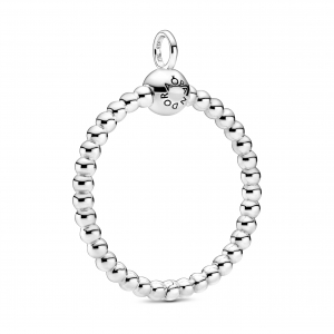 Medium beaded sterling silver Pandora O pendant