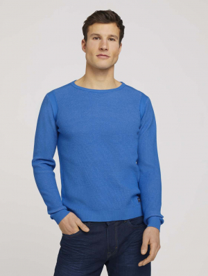 structured sweater, bright ibiza blue, L