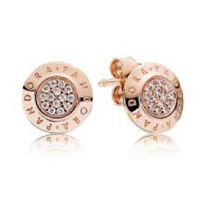 PANDORA Rose stud earrings with clear cubic zirconia