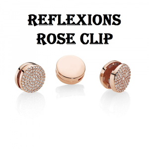 PANDORA Reflexions clip charm in 14k rose gold-plated with clear cubic zirconia