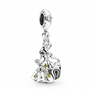 Disney Belle dangle with blazing  yellow crystal and clear cubic zirconia