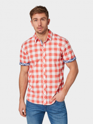 ray washed, washed red printed check, XL
