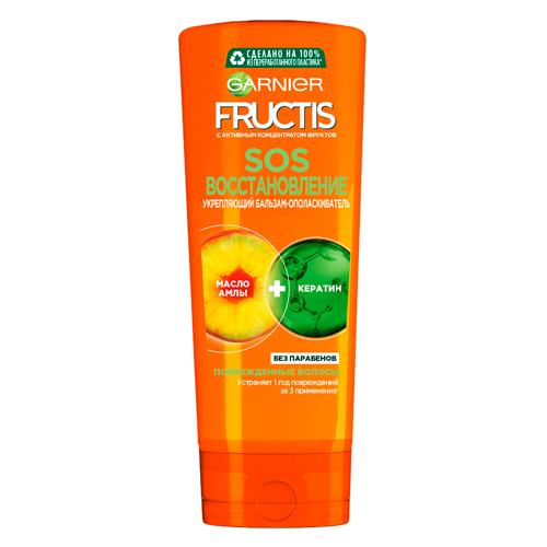 Garnier Fructis Укрепляющий бальзам для волос Фруктис, SOS Восстановление для поврежденных волос, с маслом амлы и кератином, 200 мл