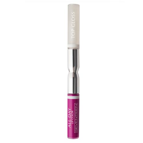 Seventeen Жидкая стойкая помада-блеск  06  ALL DAY LIP COLOR & TOP GLOSS пыльная фуксия