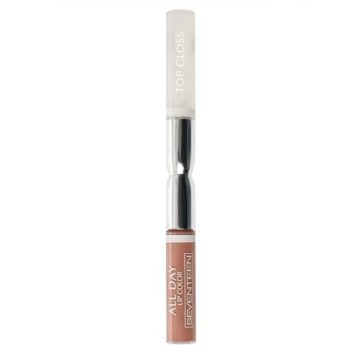 Seventeen Жидкая стойкая помада-блеск  02 ALL DAY LIP COLOR & TOP GLOSS розовый беж