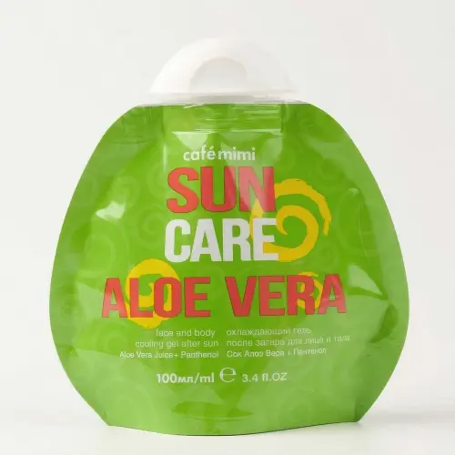 Cafe MIMI Охлаждающий гель после загара для лица и тела Aloe Vera, 100 мл