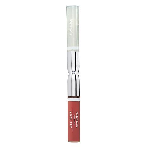 Seventeen Жидкая стойкая помада-блеск  28 ALL DAY LIP COLOR & TOP GLOSS сиена
