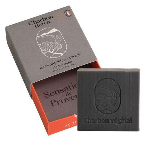 DETOX CHARCOAL  Vegetable Charcoal Square 100g Мыло ДЕТОКС-УГОЛЬ  Растительный уголь