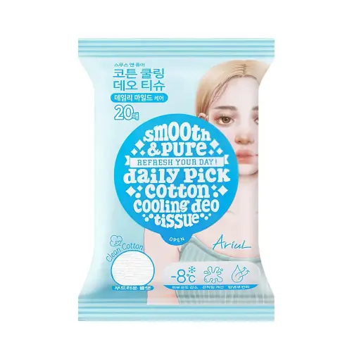 ARIUL ОХЛАЖДАЮЩИЕ САЛФЕТКИ ДЛЯ ТЕЛА SMOOTH/PURE COTTON COOLING DEO TISSUE 20EA
