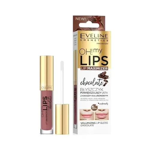 Eveline БЛЕСК ДЛЯ УВЕЛИЧЕНИЯ ОБЪЁМА ГУБ - ШОКОЛАД OH! MY LIPS – LIP MAXIMIZER; 4,5мл