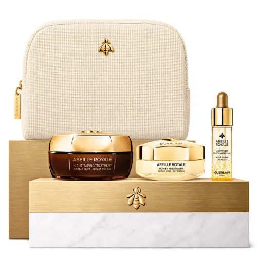 Guerlain Набор ABEILLE ROYALE: Ночной крем для лиц  Дневной крем Омолаживающая сыворотка Косметичка