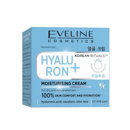 Eveline Увлажняющий крем для лица для сухой и обезвоженной кожи   korean rituals hyaluron+, 50ml