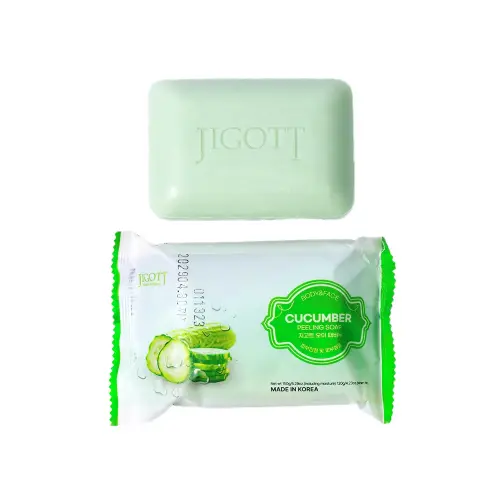 Jigott очищающее мыло  Cucumber Peeling Soap