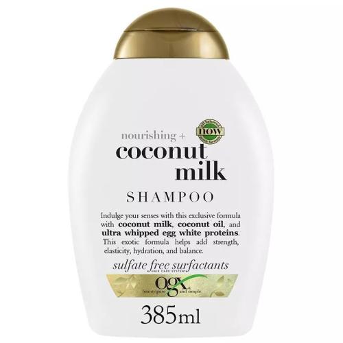 OGX Nourishing + увлажняющий шампунь с кокосовым молоком для сильных и здоровых волос 385 мл