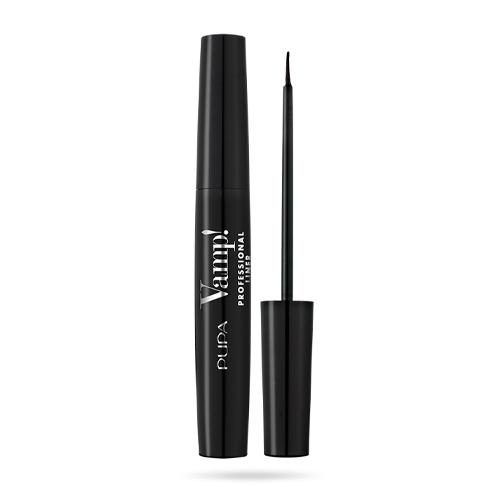 PUPA  Подводка д/глаз т.100 водостойкая с ультратонкой кистью VAMP! PROFESSIONAL LINER, черный
