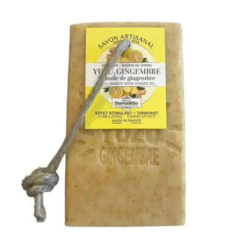 OVAL ROPE OC YUZU GINGEMBRE + E EXFOLIANT ECORCE DE CITRONМыло на веревке отшелушевое излимоной кожуры и  имберем 200 гр