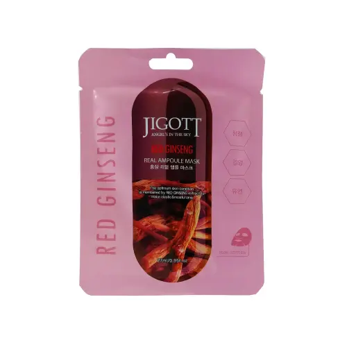 JIGOTT Тканевая маска для лица  RED GINSENG REAL AMPOULE MASK