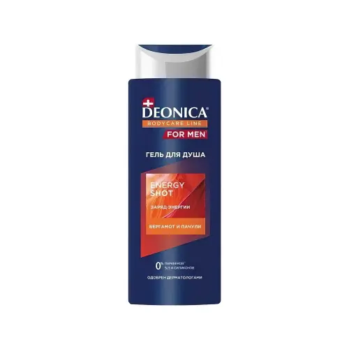 DEONICA FOR MEN Гель для душа Energy Shot, 250 мл