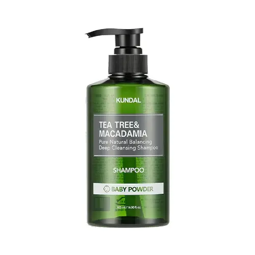 KUNDAL ШАМПУНЬ ДЛЯ ЖИРНОЙ КОЖИ ГОЛОВЫ TEA TREE/MACADAMIA DEEP CLEANSING SHAMPOO 500ML (KUNDAL) BABY POWDER