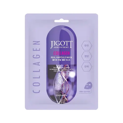 JIGOTT Тканевая маска для лица  COLLAGEN REAL AMPOULE MASK
