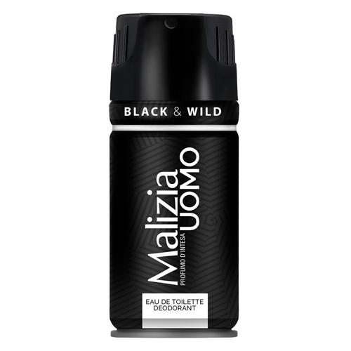 MALIZIA UOMO EDT DEO SPRAY BLACK& WILD Парфюмированный дезодорант (M) 150 ML