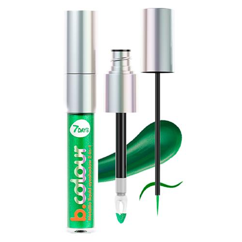 7DAYS B.COLOUR Жидкие тени для век с эффектом металлик / 05 Sea green, 3,3 мл
