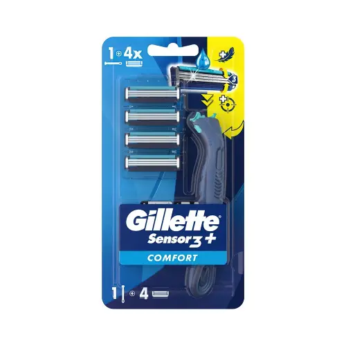 Gillette Sensor3 Бритва + 4 кассеты