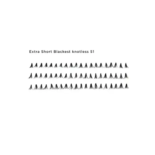 PROVOC Artificial Lashes FLARE 51 Extra Short Blackest Knotless / Накладные ресницы