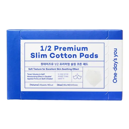 ONE DAYS YOU 1/2 PREMIUM SLIM COTTON PAD Тонкие хлопковые пэды для тонера 20 шт