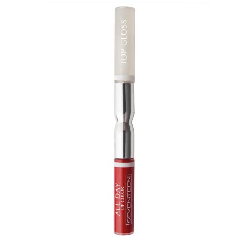 Seventeen Жидкая стойкая помада-блеск  07 ALL DAY LIP COLOR & TOP GLOSS красный