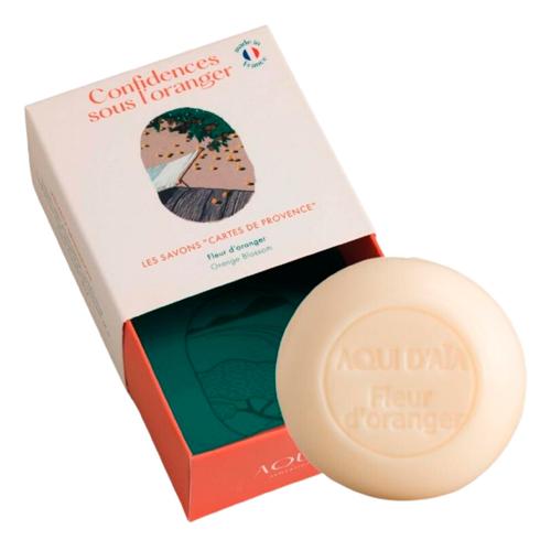 CONFIDENCES UNDER THE ORANGE TREE  Orange Blossom Round 100g Мыло ПОД АПЕЛЬСИНОВЫМ ДЕРЕВОМ  оранжевый цветок