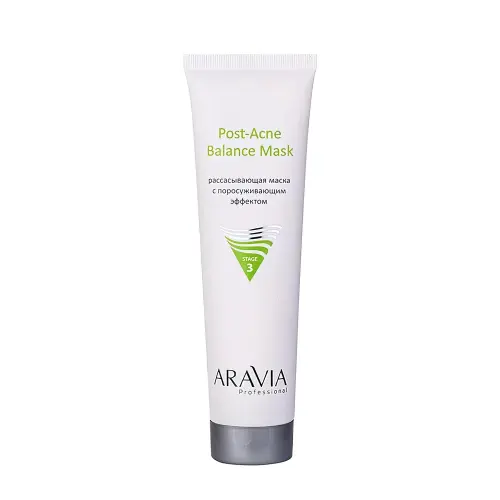 ARAVIA Professional Рассасывающая маска для лица с поросуживающим эффектом для жирной и проблемной кожи Post-Acne Balance Mask, 100 мл