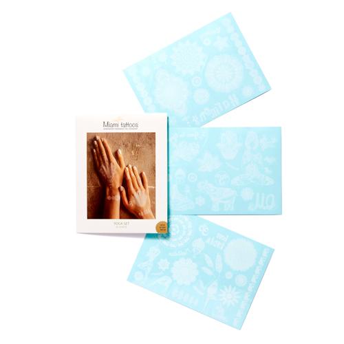 Miami Tattoos Набор белых переводных тату Yoga Set
